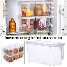 Organisateur de réfrigérateur Cailmei avec poignée et couvercle, récipient de conservation transparent pour fruits frais, taille unique,