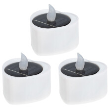 Lot de 3 bougies solaires blanches pour sapin de Noël, sans flamme, à piles.