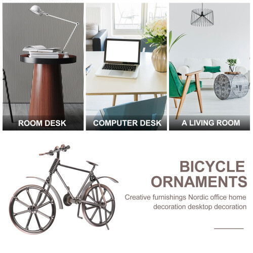 Statues de vélos en fer forgé, sculptures de vélos rétro, décorations de bureau 1