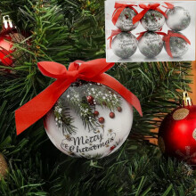 Decorazioni natalizie da appendere all'albero di Natale Quinlirra, ciondoli a forma di scatola di caramelle e sfera di cristallo, compatibili con gli