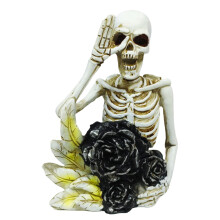 Décoration de bureau squelette pour Halloween, artisanat en résine fait main, décoration gothique d'Halloween pour bébé, deuxième décoration