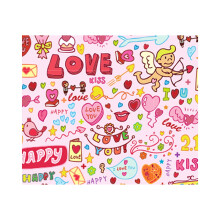 Rouleau de papier cadeau XIUH à motif cœur rose - Compatible avec la Saint-Valentin, les anniversaires, les mariages, la fête des mères et