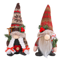 Grande vente de décorations de bureau XIUH ! Nouveaux ornements de Noël tricotés en forme de flocon de neige : chapeau pointu, canne à la main