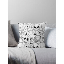 Fodere per cuscini decorativi con motivo Nightmare Before Christmas, 16x16 pollici, due lati