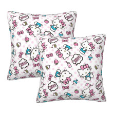 Housses de coussin Hello Kitty, lot de 2, pour canapé-lit ou salon, 45 x 45 cm