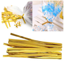 1600 sachets en cellophane avec attaches dorées pour friandises, bonbons, pain et emballages cadeaux