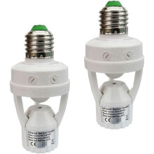 Douille à détecteur de mouvement infrarouge, support de lampe LED E27 pour sécurité extérieure