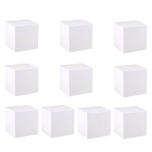 Lot de 10 boîtes cadeaux blanches carrées, emballage pliable en carton pour cupcakes artisanaux (12x12x12)