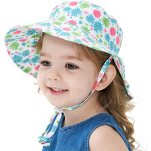 Baby Kids Printed Sun Hat Wide Brim UPF 50+ UV Protection Bucket Hat Fishman Cap (6 Months-8 Years)