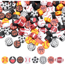 160 perline sportive da 10 mm, confezione sfusa, mini perline a forma di palla sportiva, perline da basket, baseball, calcio, piccole perline