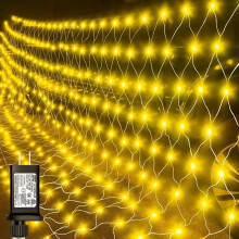 192 LED-nätlampor för utomhusbruk2,7 x 1,8 m, IP44 Vattentät, Varmvit, 8 lägen + fjärrkontroll och timer, Anslutningsbar, Anslutning för