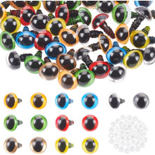 70pcs 12mm Crochet Eyes 7 Colors with Washers - Compatible with Amigurumi, Resin Craft, Plush Toys & Puppet Making