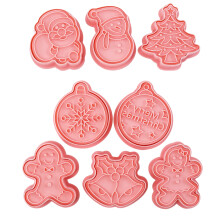 Hariumiu 8pcs Christmas Cookie Cutters Set, Compatible with Snowman, Stocking, Santa, Xmas Tree Shapes, Baking Tool