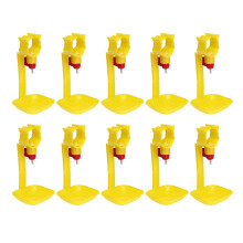 10PCS Automatic Chicken Waterer, Integrated Hanging Cup Drinkers Compatible with Poultry Equipment for Chickens, Geese (Yellow)