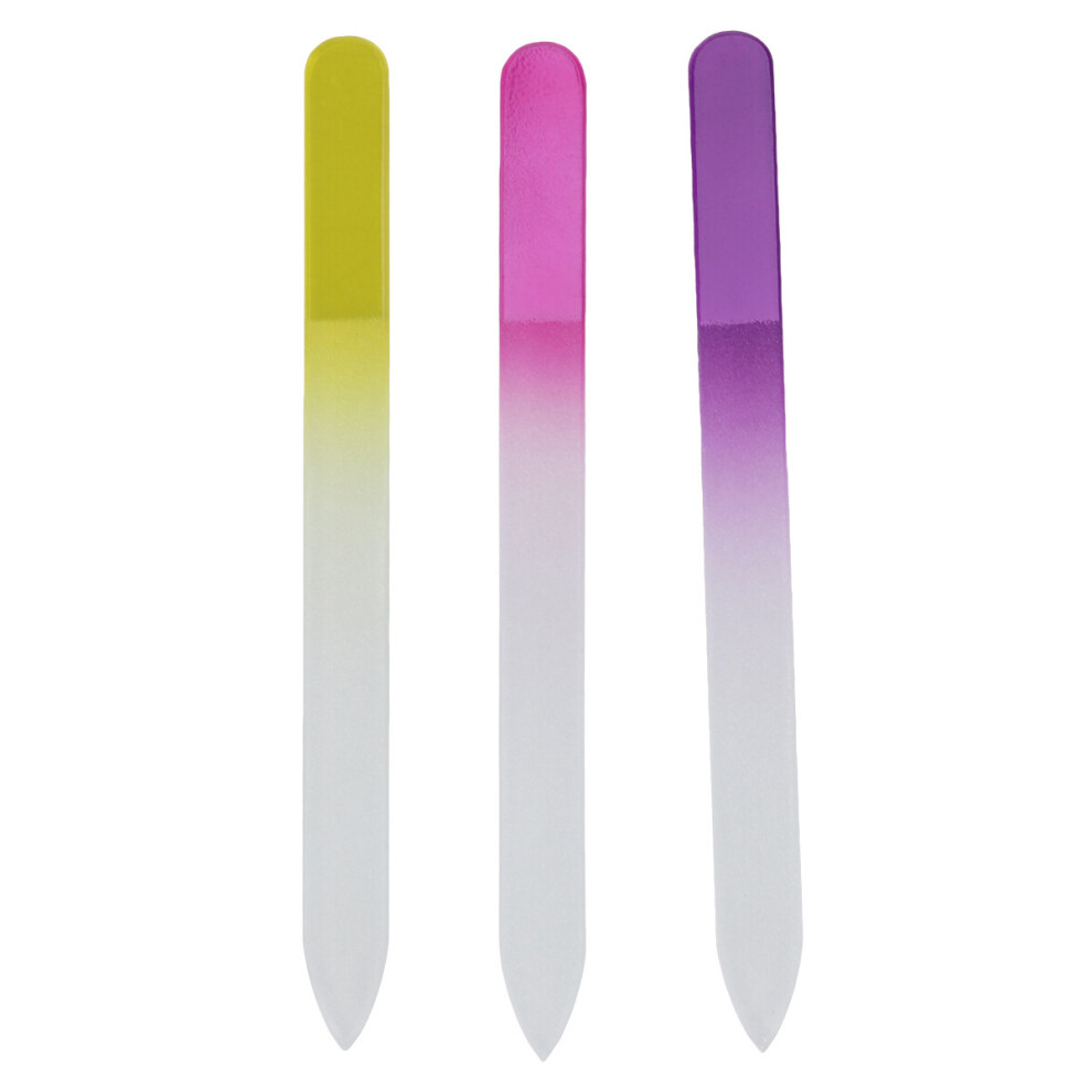 3pcs Glass Nail Files Premium Manicure Finger Nail Pedicure Art File Nail Care for Beautiful Fingernails Great Gift