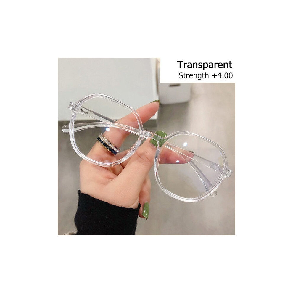 Reading Glasses Presbyopic Eyewear Transparent Strength +4.00 Transparent Strength +4.00-Strength +4.00 9425574819772