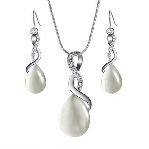 Ensemble collier et boucles d'oreilles de mariée - Cadeau de mariage