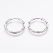 1 Pair 20 mm Hoops earrings in 316L surgical steel Titanium grey