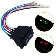 Interrupteur de lève-vitre universel à 5 broches/fils, montée/descente, avec LED verte et éclairage LED, 12 V CC