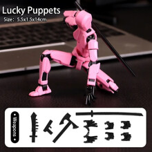 Titan13Actionfigur T13Modellfigurer3D-utskriven rörlig Lucky med flera leder13Actionfigur Nova13Actionfigurdock rosa14 cm