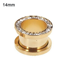 1 st rostfritt stål strass inlagd plätering öronpropp örhänge piercingsmycken