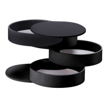 YYNKM Sieradenorganizer, 4-laags draaibare sieradendoos met deksel, geschikt voor het opbergen van oorbellen, ringen en armbanden voor vrouwen