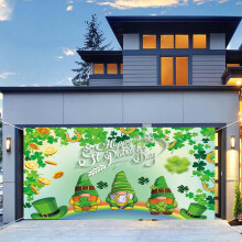 Bannière de porte de garage pour la Saint-Patrick 2,13 m x 4,88 m / 1,83 m x 3,96 m - Grande décoration murale pour fête.