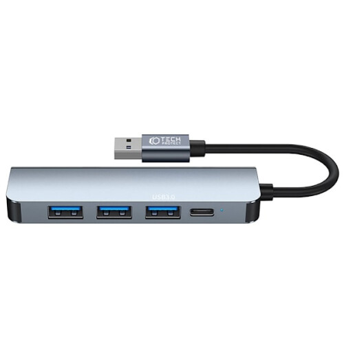 Tech-Protect 5-in-1 USB-A Hub USB-C / USB-A Grau 2