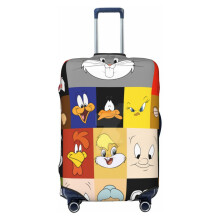 Cute Bugs Bunny Cartoon Travel Luggage Cover - Elastic, Washable, Anti-Scratch Suitcase Protector Compatible with Most Suitcases