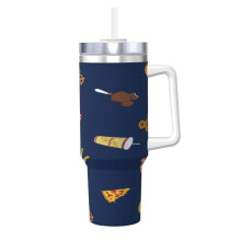 Personlig God Jul-mugg 115 ml med handtag och sugrör - Resekopp i rostfritt stål med lock - Presenter till kvinnor, flickor, barn, födelsedagar