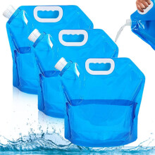 Confezione da 3 contenitori per acqua pieghevoli, sacca idrica pieghevole da 10 litri per esterni, contenitore per acqua per auto, ideale per sport,