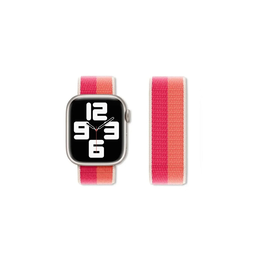 Nylon Loop Bracelet Compatible With Apple Watch 40/41/42/44/45/46/49Mm, Iwatch Series 10/9/Se/7-5/4/Ultra 2, Nectarine Peony 9425574821447