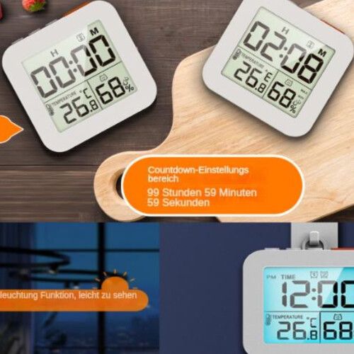 Waterproof Clocks Digital Bathroom Clock Shower Timer for Makeup Shower Chef White 2