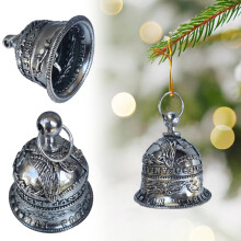 maxiaoxia Morgan Silver Dollar Bell, Vintage Craft Bells, Classic Metal Hanging Bell with Engraving, Mini Xmas Tree Silver Bells Ornaments