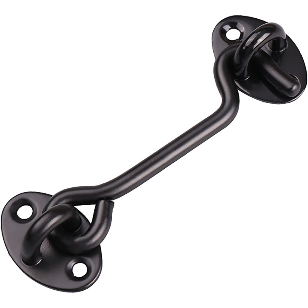 Black Stainless Steel Sliding Door Lock Latch 4 Inch Hook For Barn Door Bedroom Privacy 9113335048263