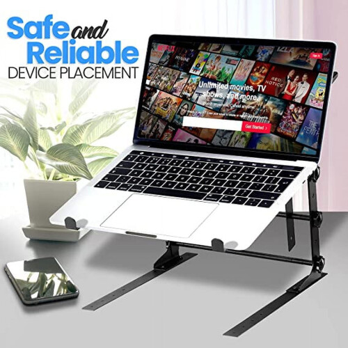 Pyle PLPTS38 Portable Adjustable Dual Device DJ Laptop Stand Workstation 2