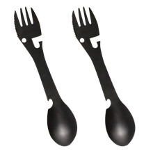 2pcs 5 in 1 Spoons Bottle Opener Travel Tableware Camping Tableware Spoon Fork