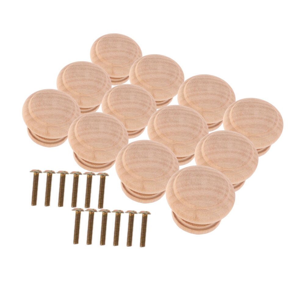 12Pcs Wood Cabinet Handles Set Modern Circular Drawer Pulls With Screws For Dresser And Doors 9113335048300