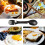 2pcs 5 in 1 Spoons Bottle Opener Travel Tableware Camping Tableware Spoon Fork 4