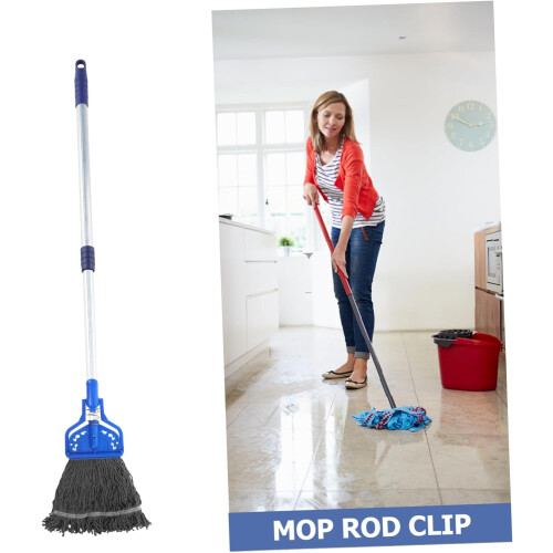 Universal Mop Handle Adapter with Secure Threaded Mop Head Clip for Easy Home and Kitchen Cleaning 1