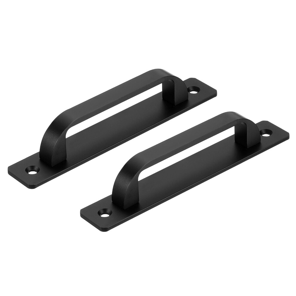 Barn Door Handle Pair, 5.79 Inch Black Aluminum Pull With Ergonomic Grip For Sliding Doors And Gates 9164114657664
