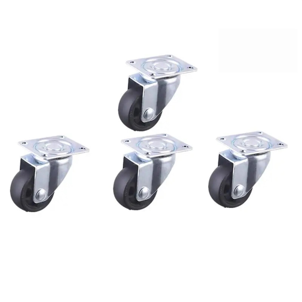 1.25 Inch Black Caster Wheels For Furniture, 4 Pack Low Profile Swivel Casters For Sofa And Table 9113335049130