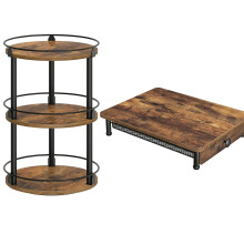 Lazy Susan Organizer with 3Tier Rotating Spice Rack and Coffee Pod Drawer Holder