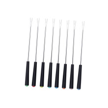 8pcs Stainless Steel Fondue Forks with Heat Resistant Plastic Handle for Cheese Chocolate BBQ