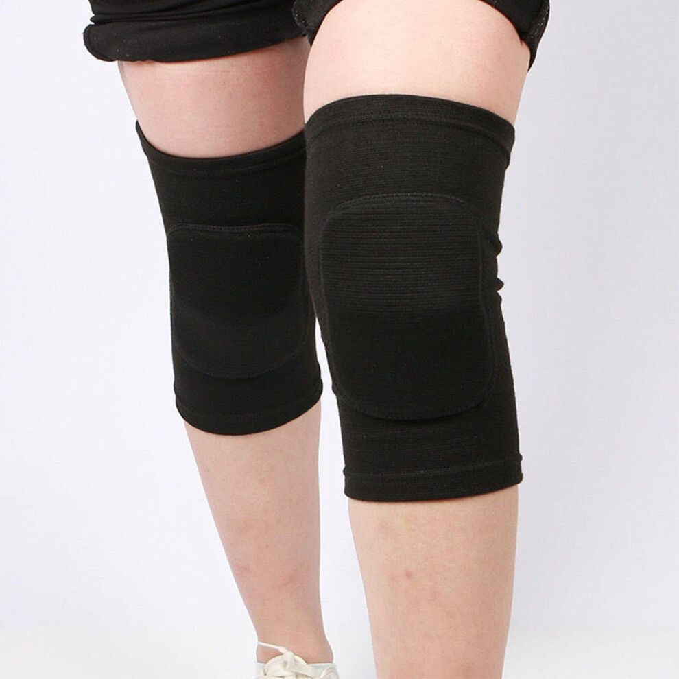 Black Compression Knee Sleeve With Cushioned Padding And Antislip Fit For Running And Sports