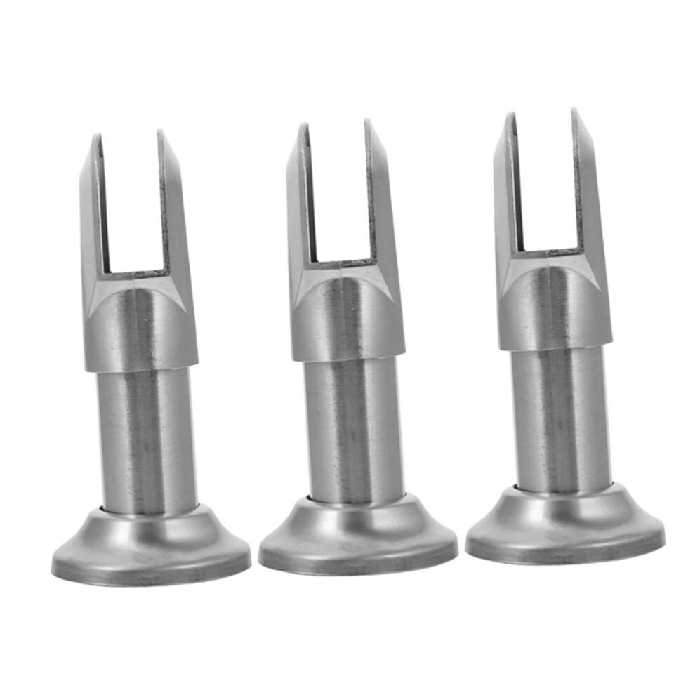 Stainless Steel Glass Shelf Brackets With Clamp Support Rod, 3Pcs Floating Cabinet Clips 9164114658777