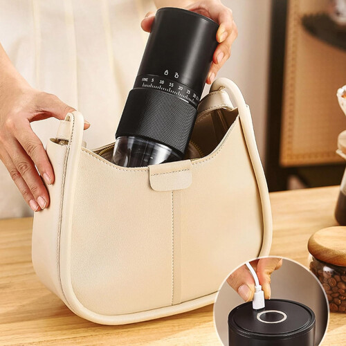 Manual Coffee Grinder with Ceramic Burrs, Ergonomic Handle and Adjustable Precision Grind Settings 1