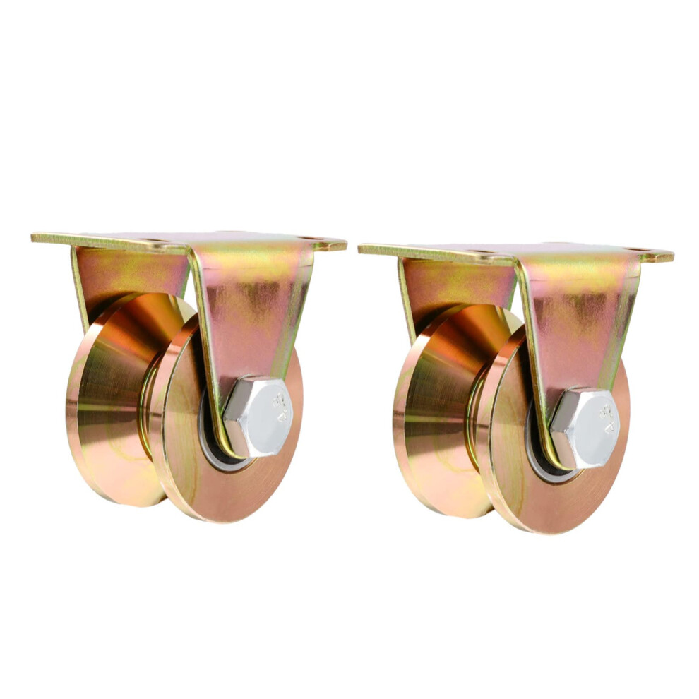 Sliding Door Roller Wheels Heavy Duty Pulley Block Steel U Groove Gate Rollers Smooth Easy Install 9164114658814