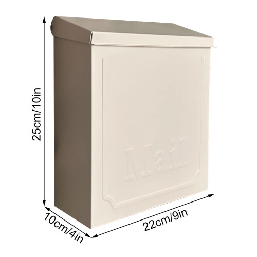 White Locking Wall Mount Mailbox with Concealed Cam Lock, RustResistant Weatherproof Design 1