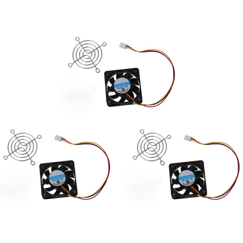 3X, 60mm X60mm X15mm, 3 ακίδες, ανεμιστήρας ψύξης με μεταλλικά προστατευτικά δακτύλων